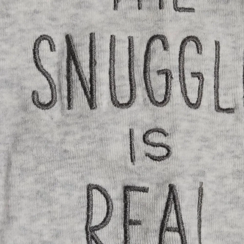 Carter’s Baby Boy 9M Gray Tee & Fleece Pants Set “The Snuggle Is Real” Outfit